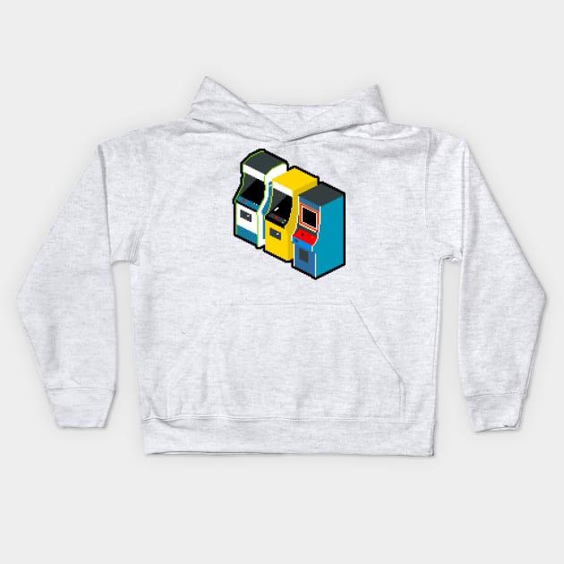 Arcade 80s Kids Hoodie by mannypdesign